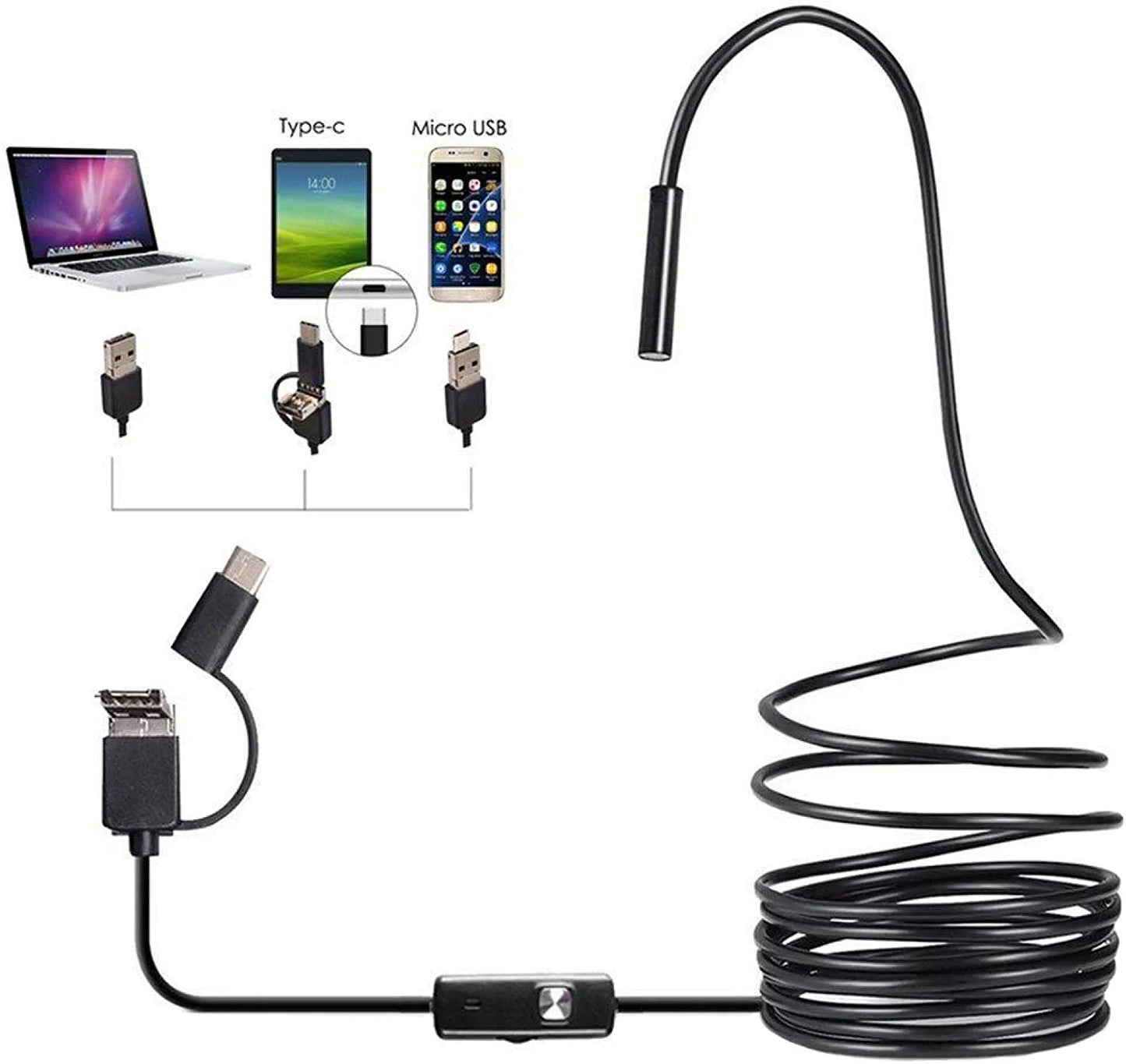 3 In 1 TYPE C/ MICRO USB/ PC ENDOSCOPE CAMERA